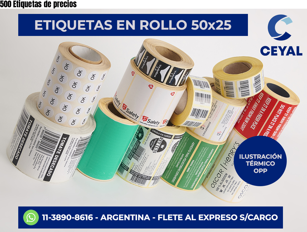 500 Etiquetas de precios