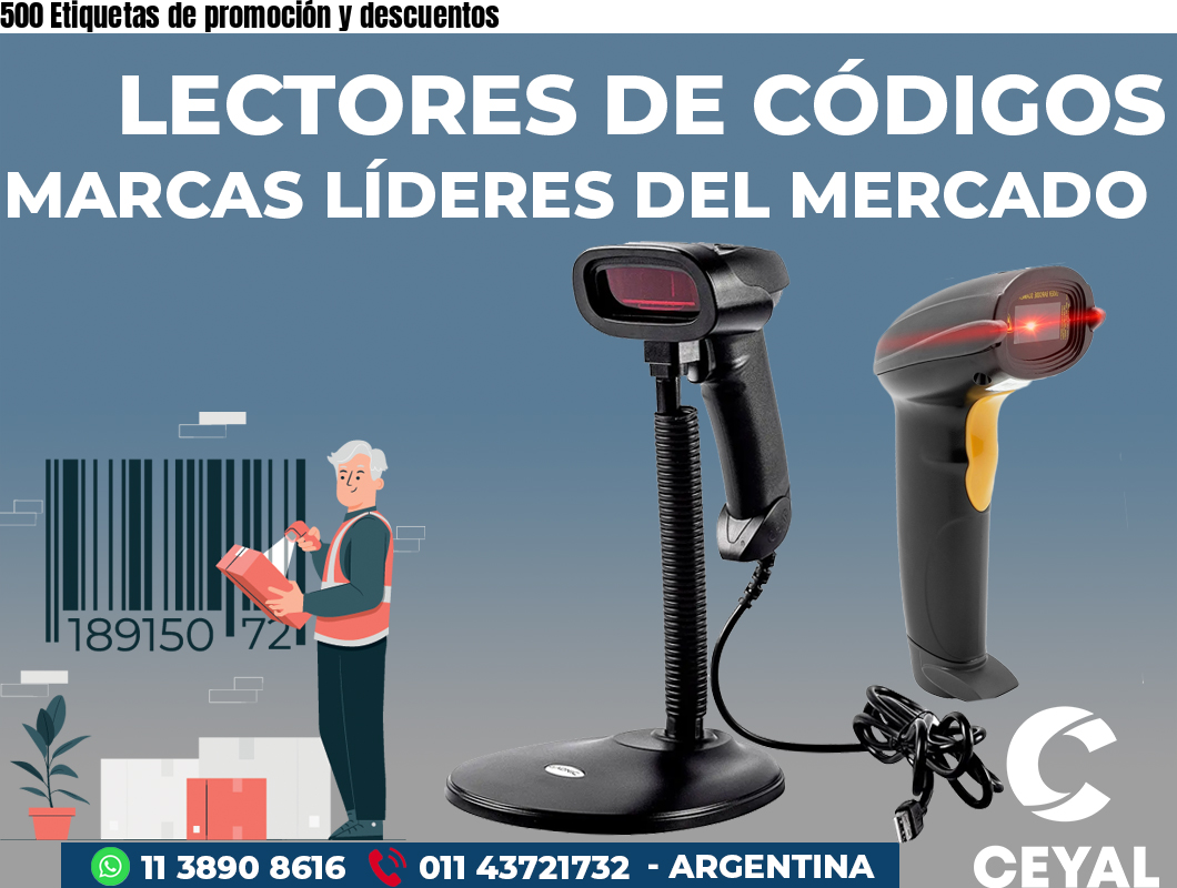 500 Etiquetas de promoción y descuentos