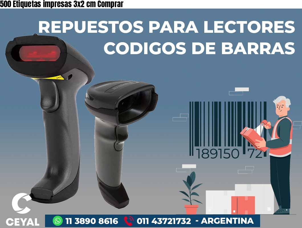 500 Etiquetas impresas 3x2 cm Comprar