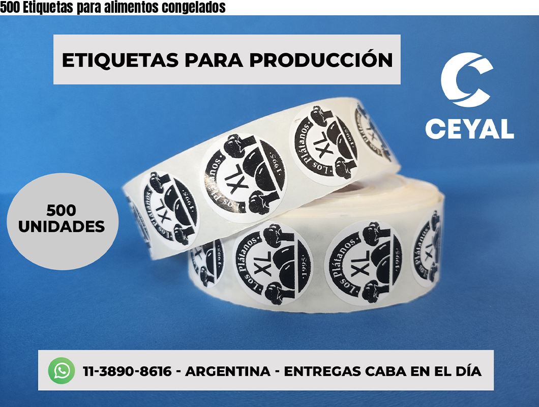 500 Etiquetas para alimentos congelados
