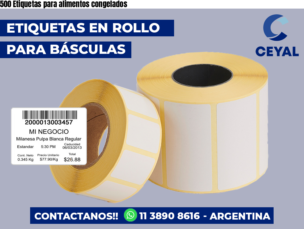 500 Etiquetas para alimentos congelados