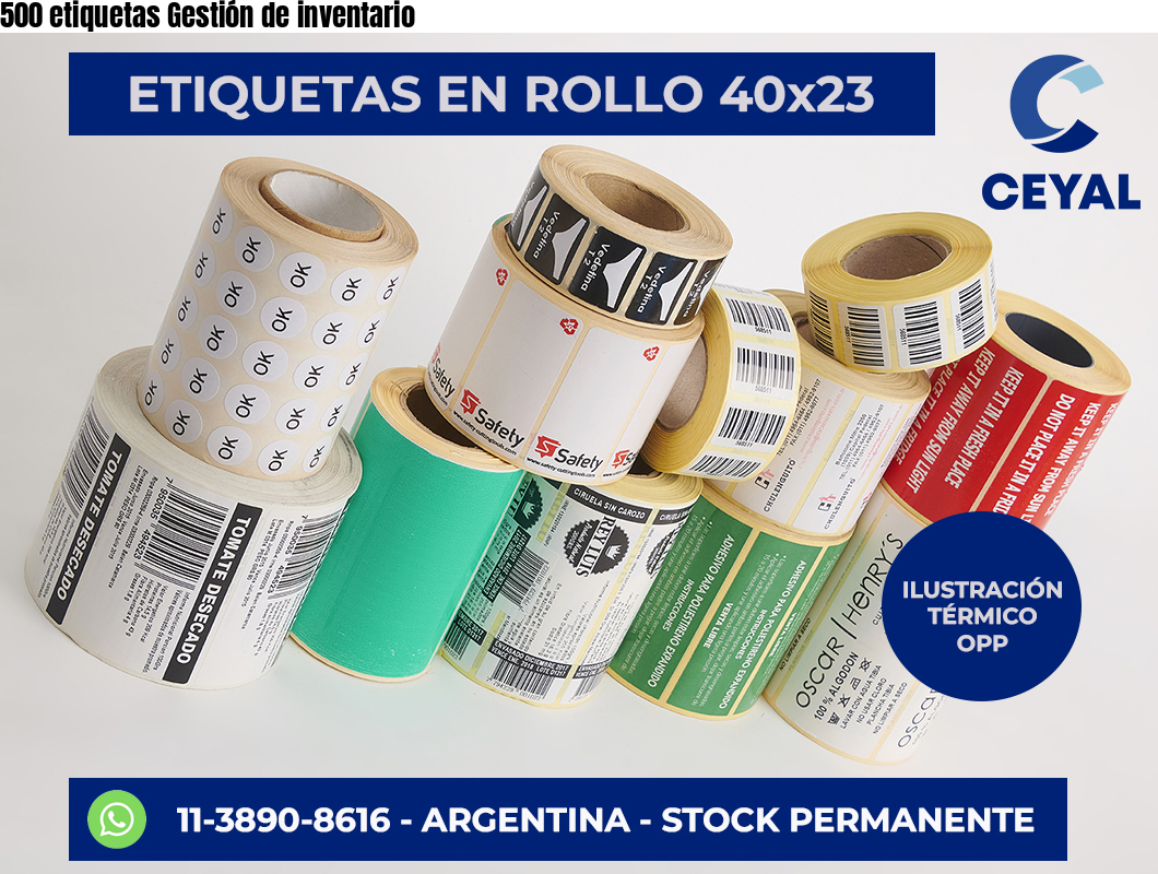 500 etiquetas Gestión de inventario