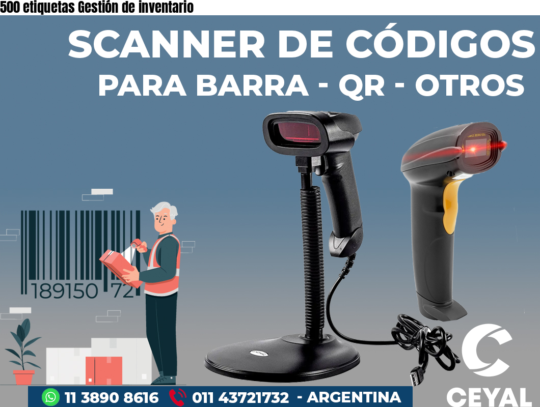 500 etiquetas Gestión de inventario