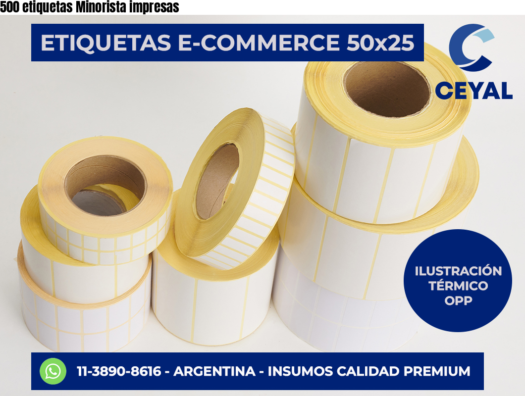 500 etiquetas Minorista impresas