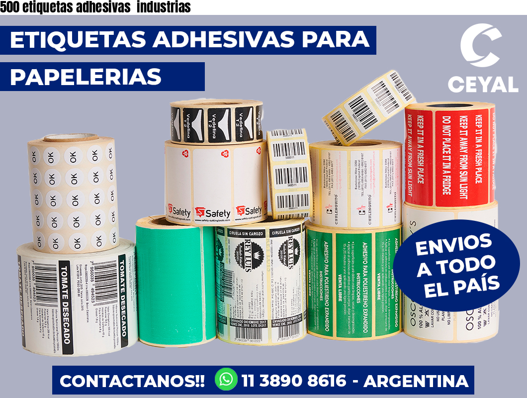 500 etiquetas adhesivas industrias