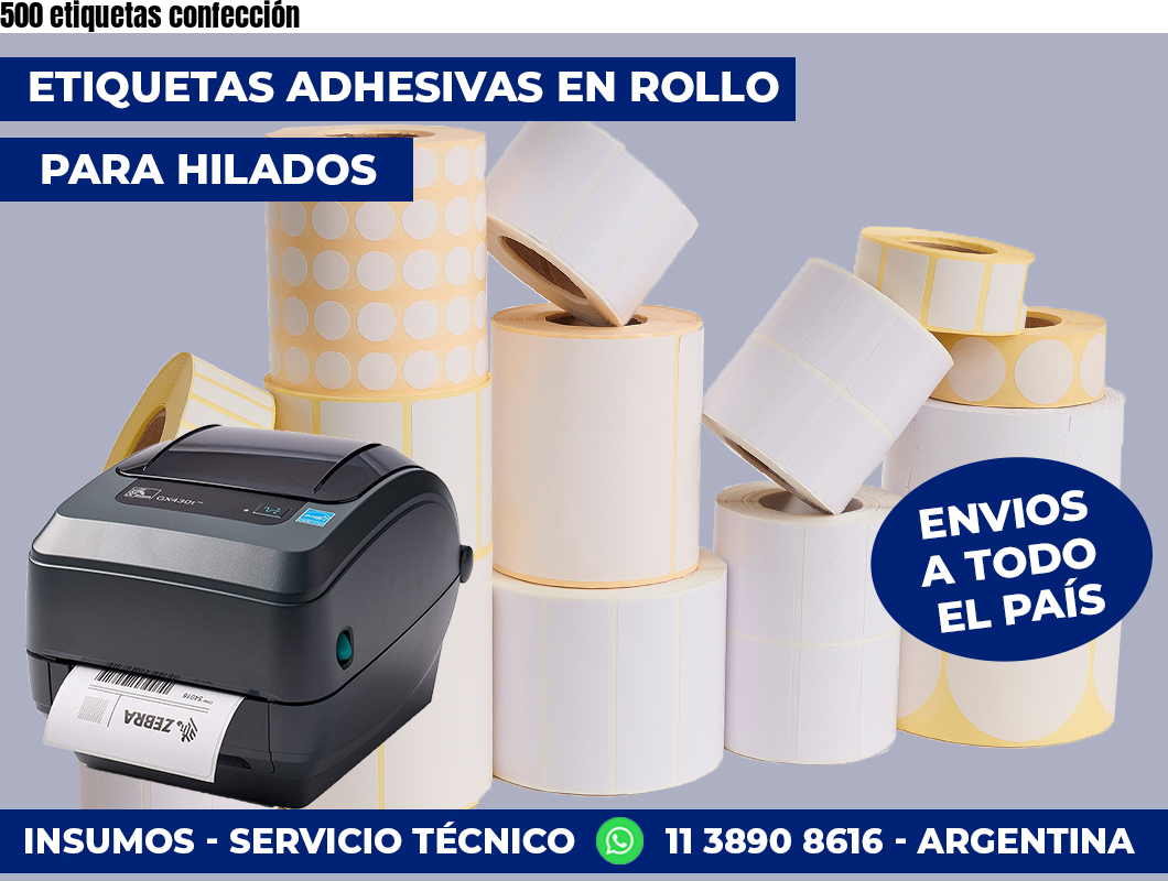 500 etiquetas confección