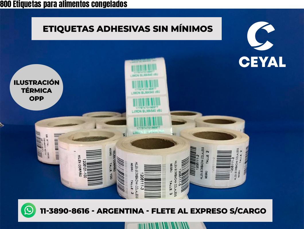 800 Etiquetas para alimentos congelados