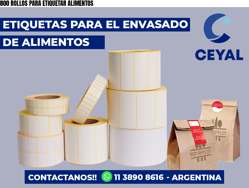 800 ROLLOS PARA ETIQUETAR ALIMENTOS