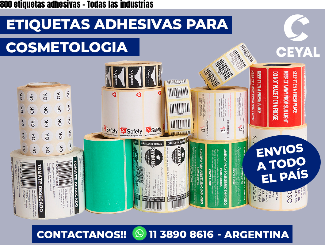 800 etiquetas adhesivas - Todas las industrias
