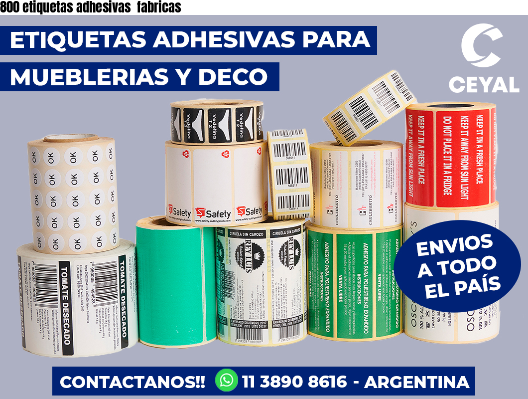 800 etiquetas adhesivas  fabricas