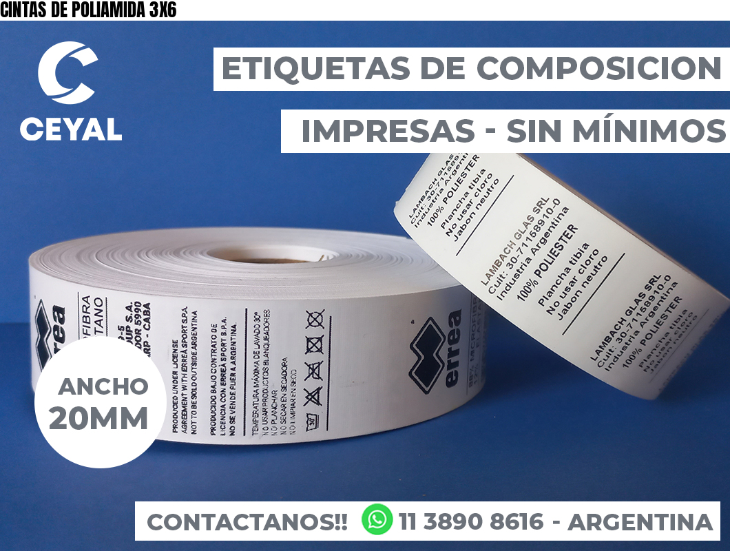 CINTAS DE POLIAMIDA 3X6