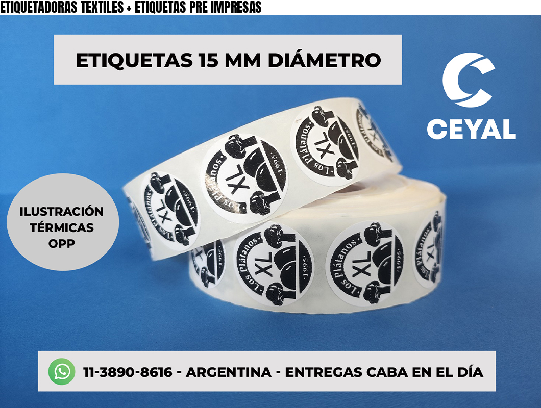 ETIQUETADORAS TEXTILES + ETIQUETAS PRE IMPRESAS