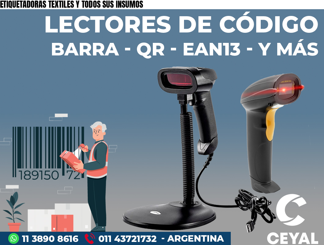 ETIQUETADORAS TEXTILES Y TODOS SUS INSUMOS