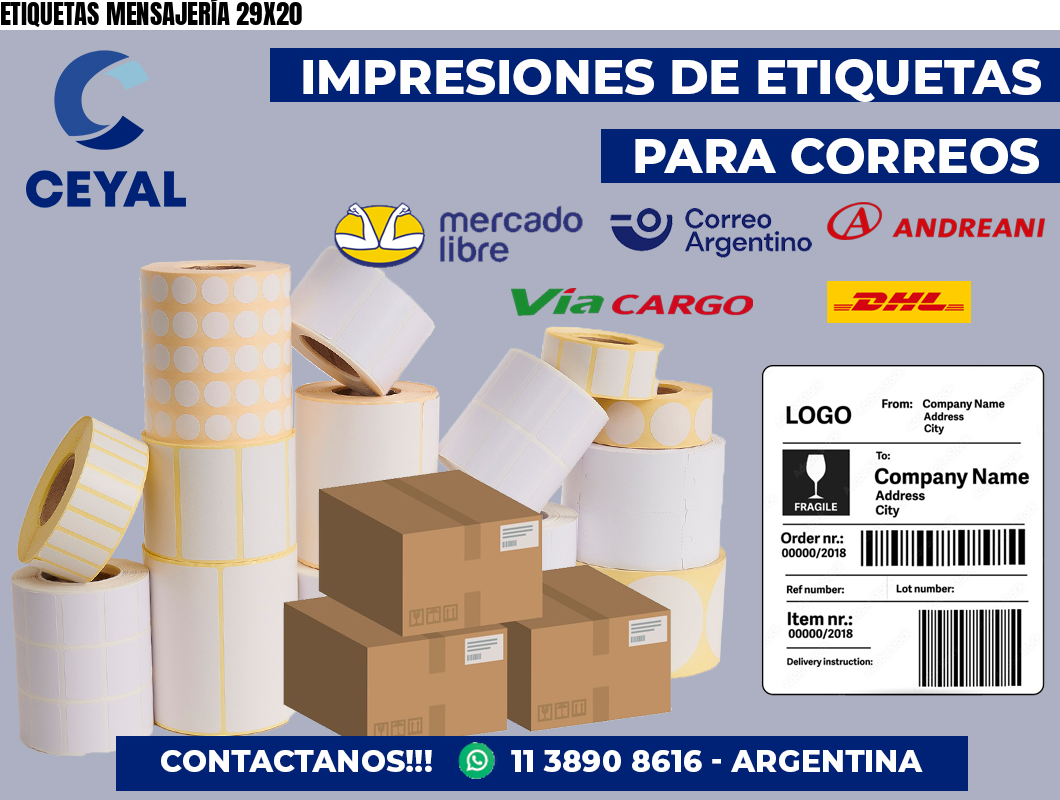 ETIQUETAS MENSAJERÍA 29X20