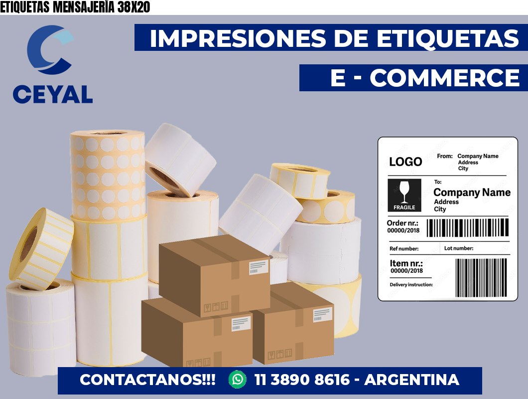 ETIQUETAS MENSAJERÍA 38X20