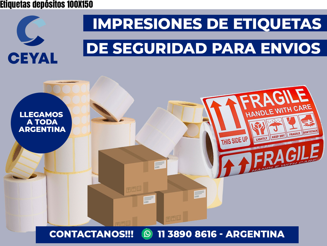 Etiquetas depósitos 100X150