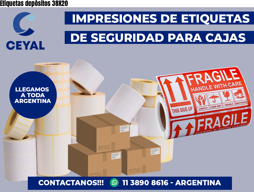 Etiquetas depósitos 38X20