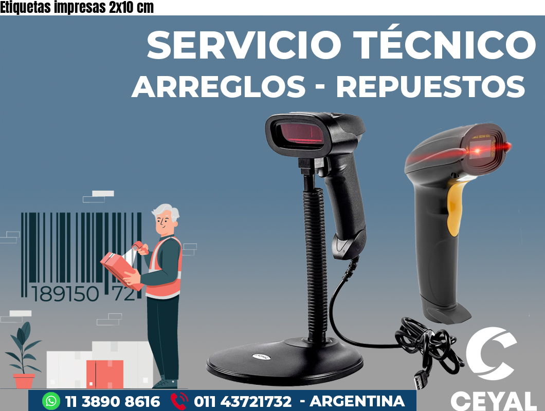 Etiquetas impresas 2x10 cm