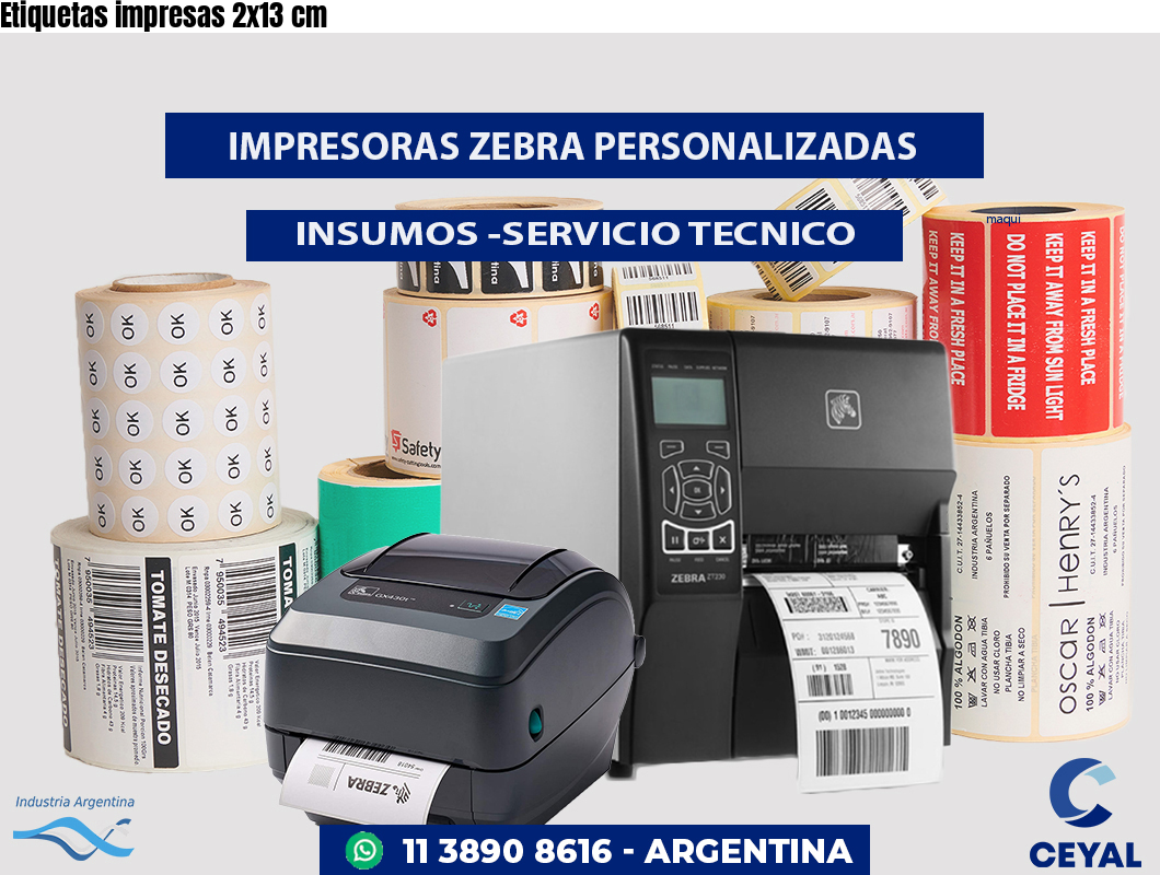 Etiquetas impresas 2x13 cm