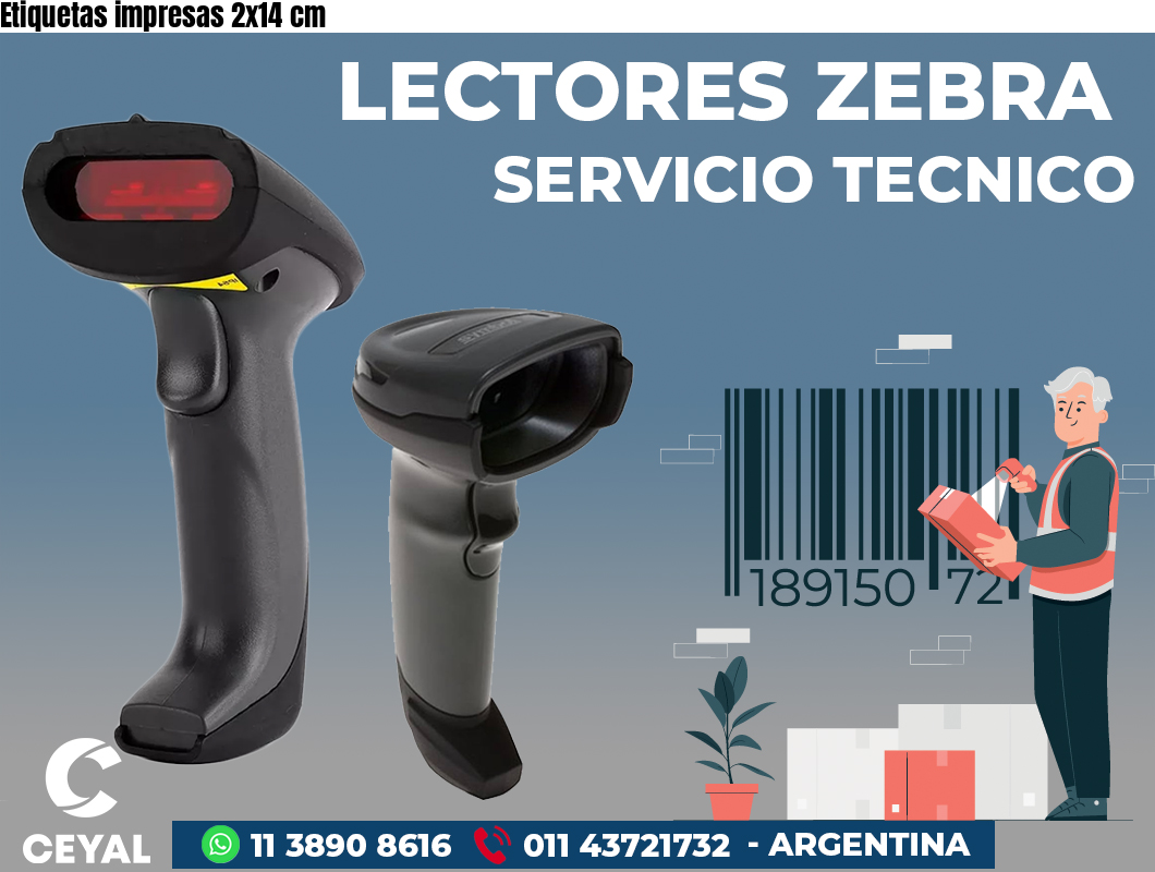 Etiquetas impresas 2x14 cm