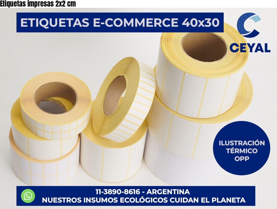 Etiquetas impresas 2×2 cm