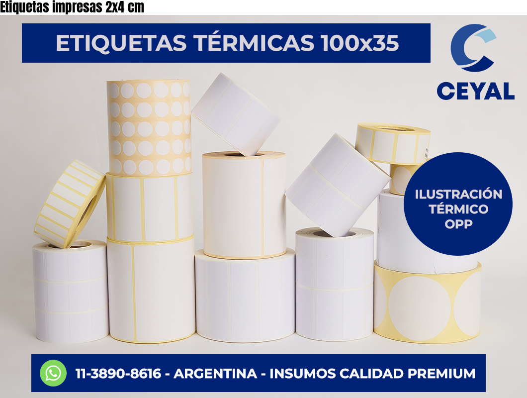 Etiquetas impresas 2×4 cm