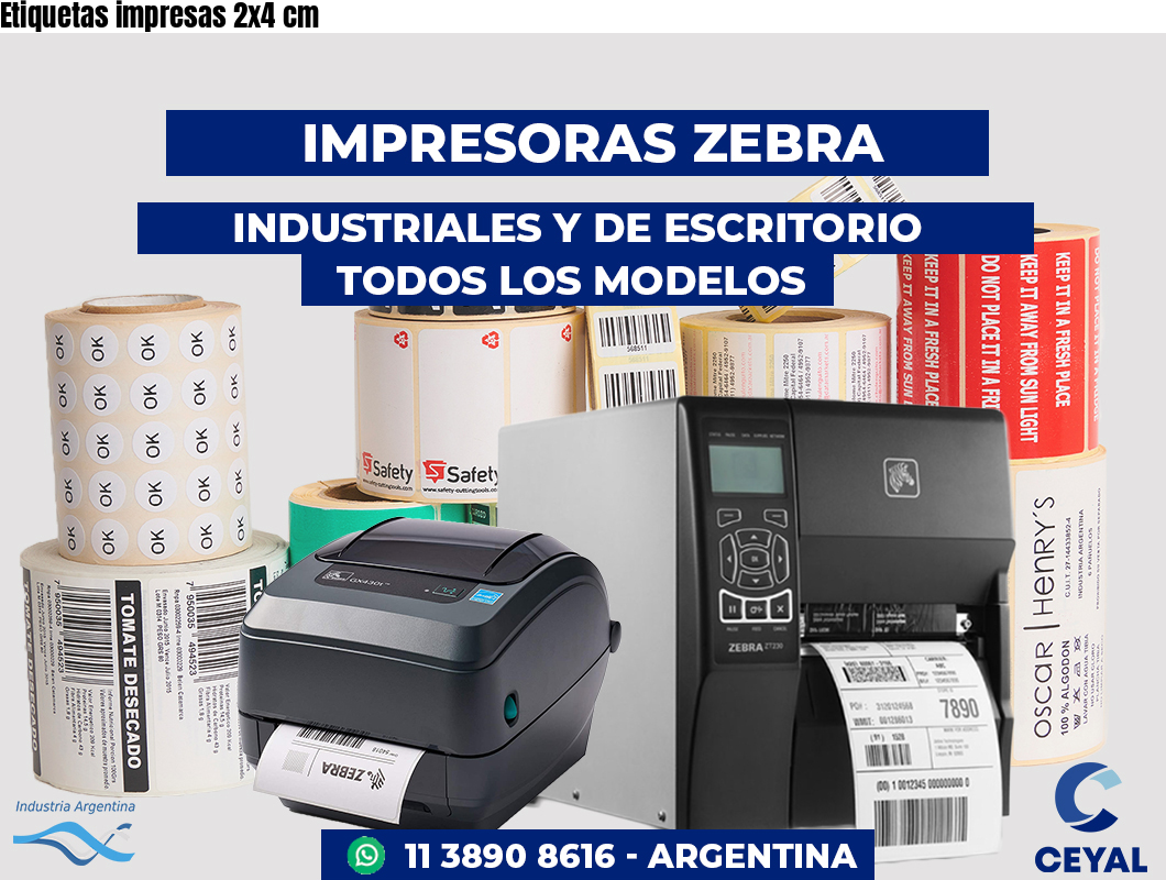 Etiquetas impresas 2x4 cm