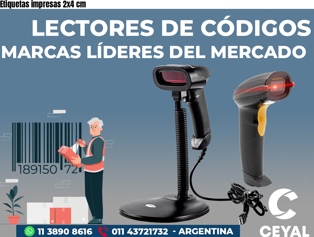 Etiquetas impresas 2x4 cm