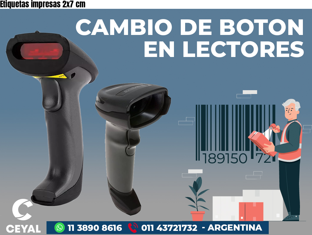 Etiquetas impresas 2x7 cm