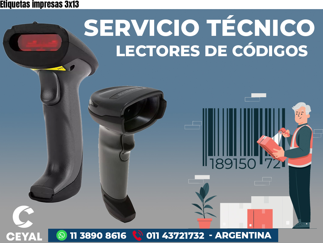 Etiquetas impresas 3x13