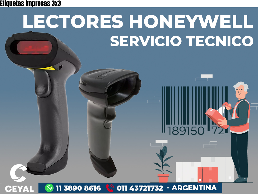 Etiquetas impresas 3x3 