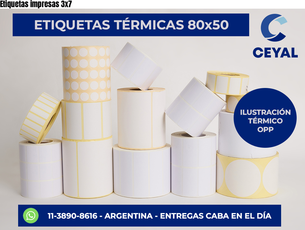 Etiquetas impresas 3×7