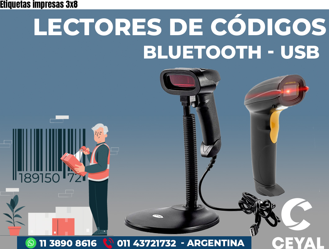 Etiquetas impresas 3x8