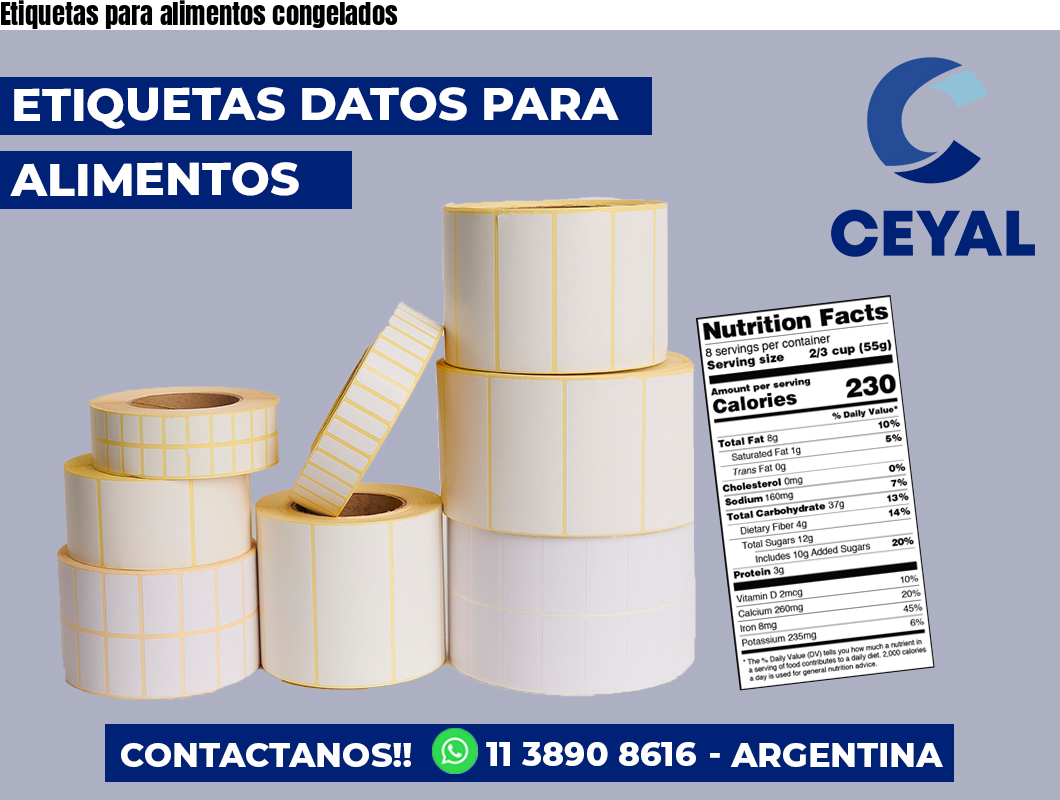 Etiquetas para alimentos congelados