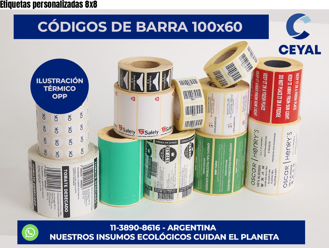 Etiquetas personalizadas 8×8
