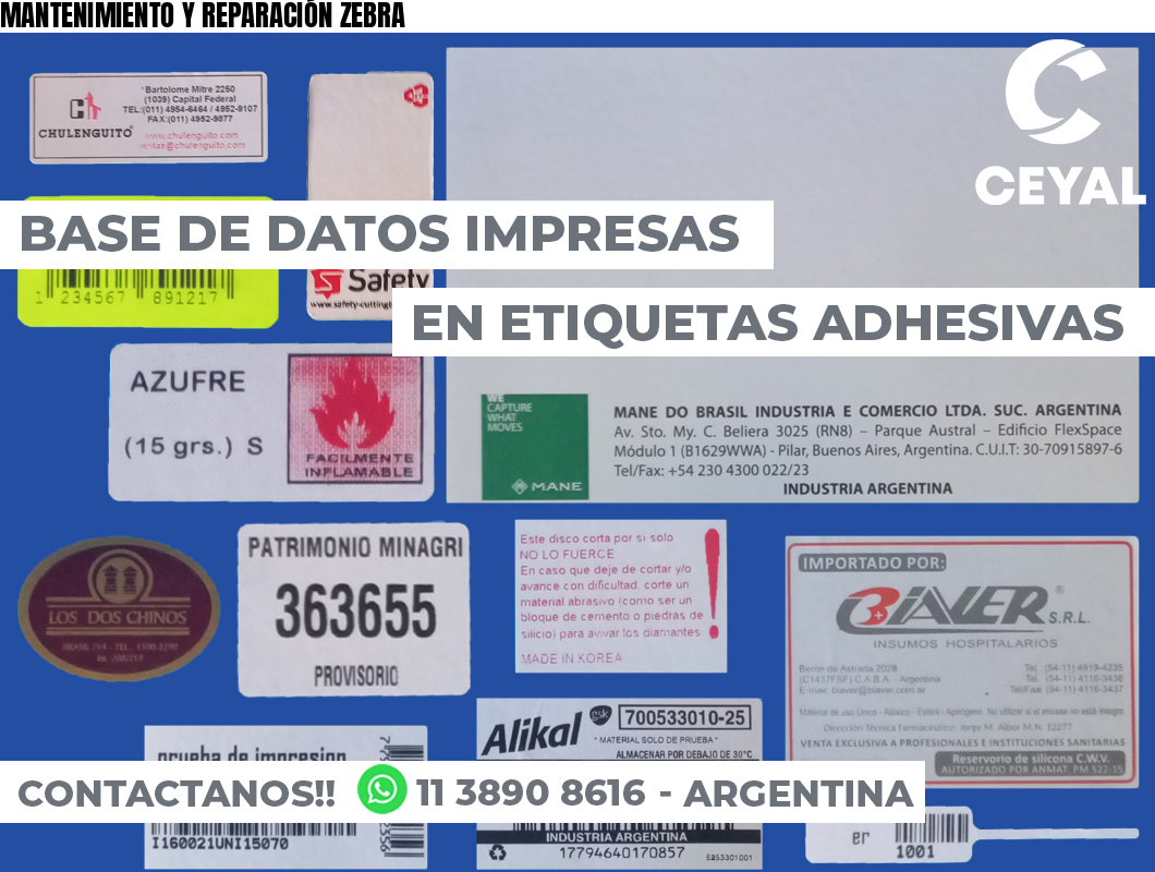 MANTENIMIENTO Y REPARACIÓN ZEBRA