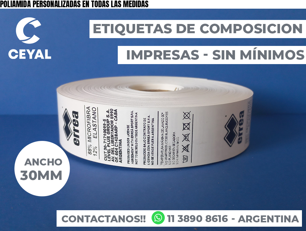 POLIAMIDA PERSONALIZADAS EN TODAS LAS MEDIDAS