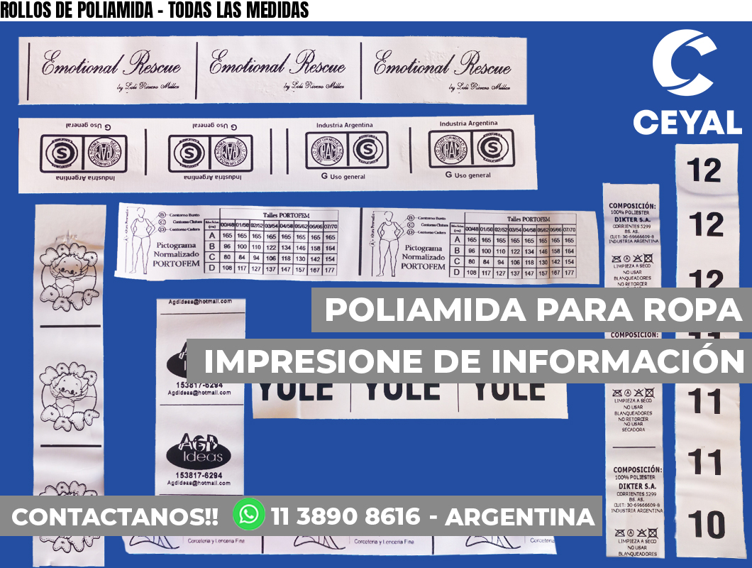ROLLOS DE POLIAMIDA – TODAS LAS MEDIDAS
