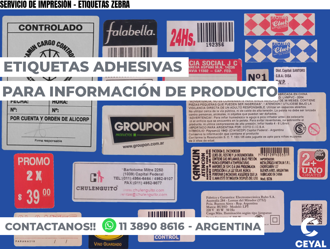 SERVICIO DE IMPRESIÓN – ETIQUETAS ZEBRA