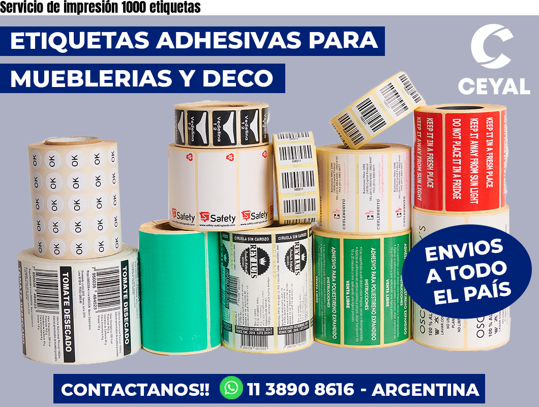 Servicio de impresión 1000 etiquetas