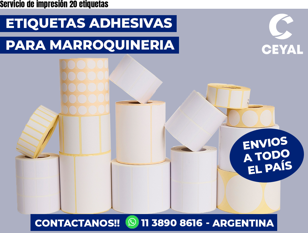 Servicio de impresión 20 etiquetas