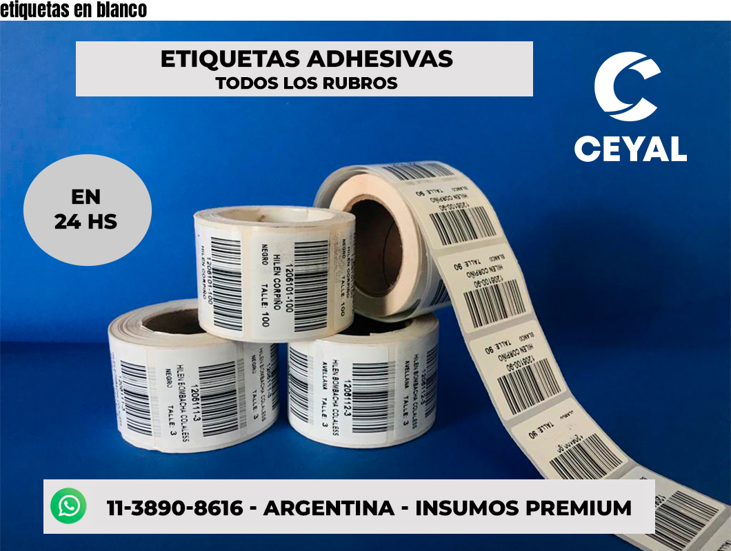 etiquetas en blanco