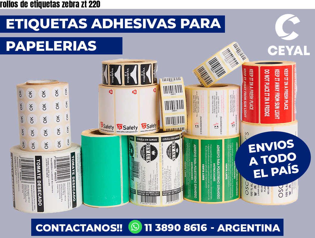 rollos de etiquetas zebra zt 220