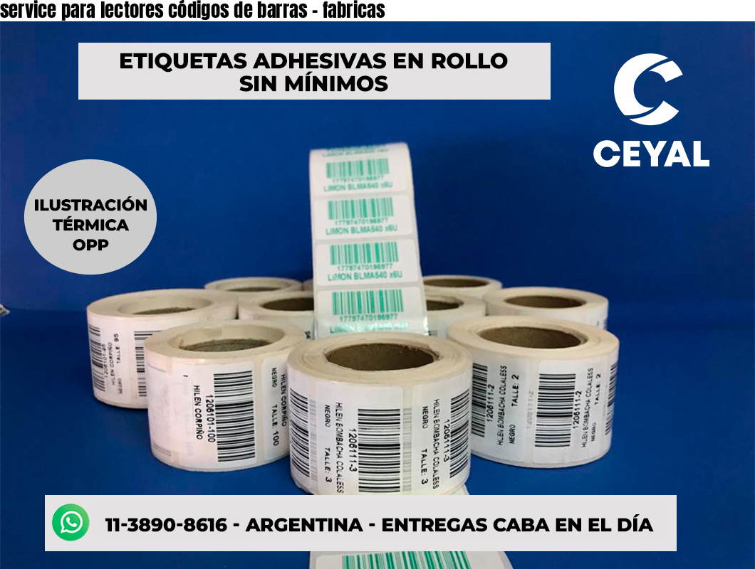 service para lectores códigos de barras - fabricas