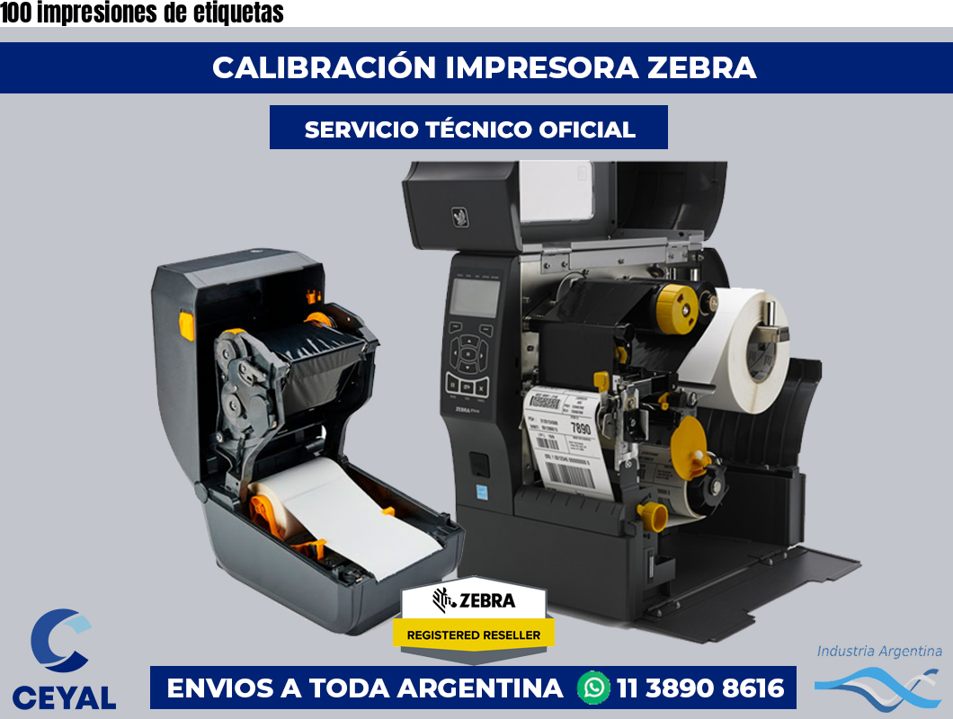 100 impresiones de etiquetas