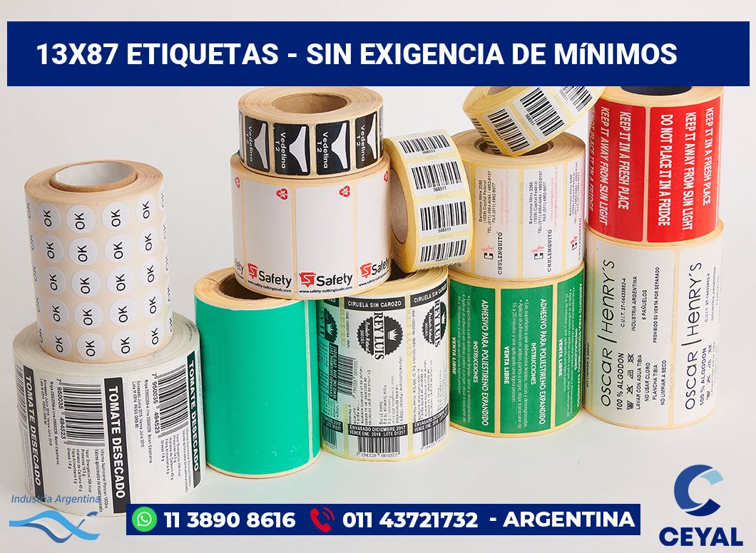 13×87 Etiquetas