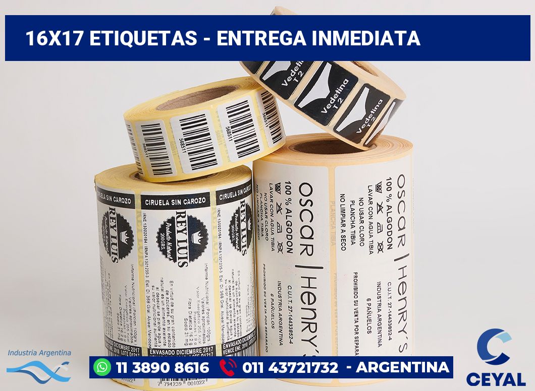 16×17 Etiquetas