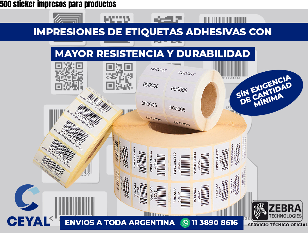 500 sticker impresos para productos