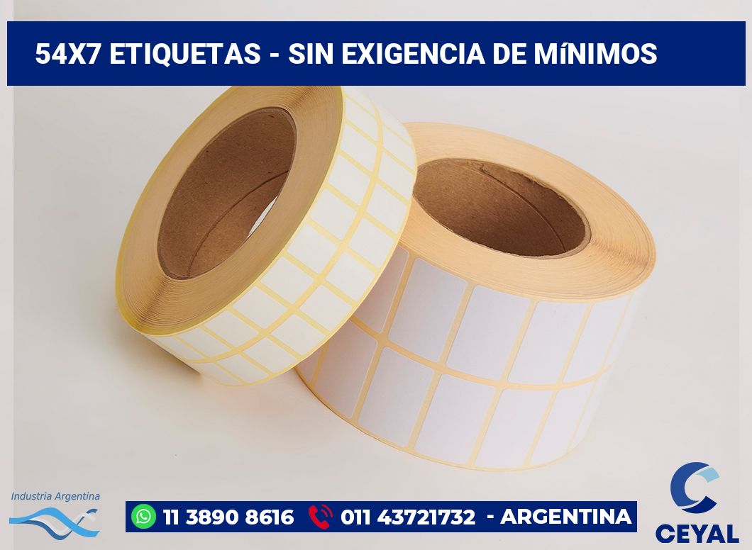 54x7 Etiquetas