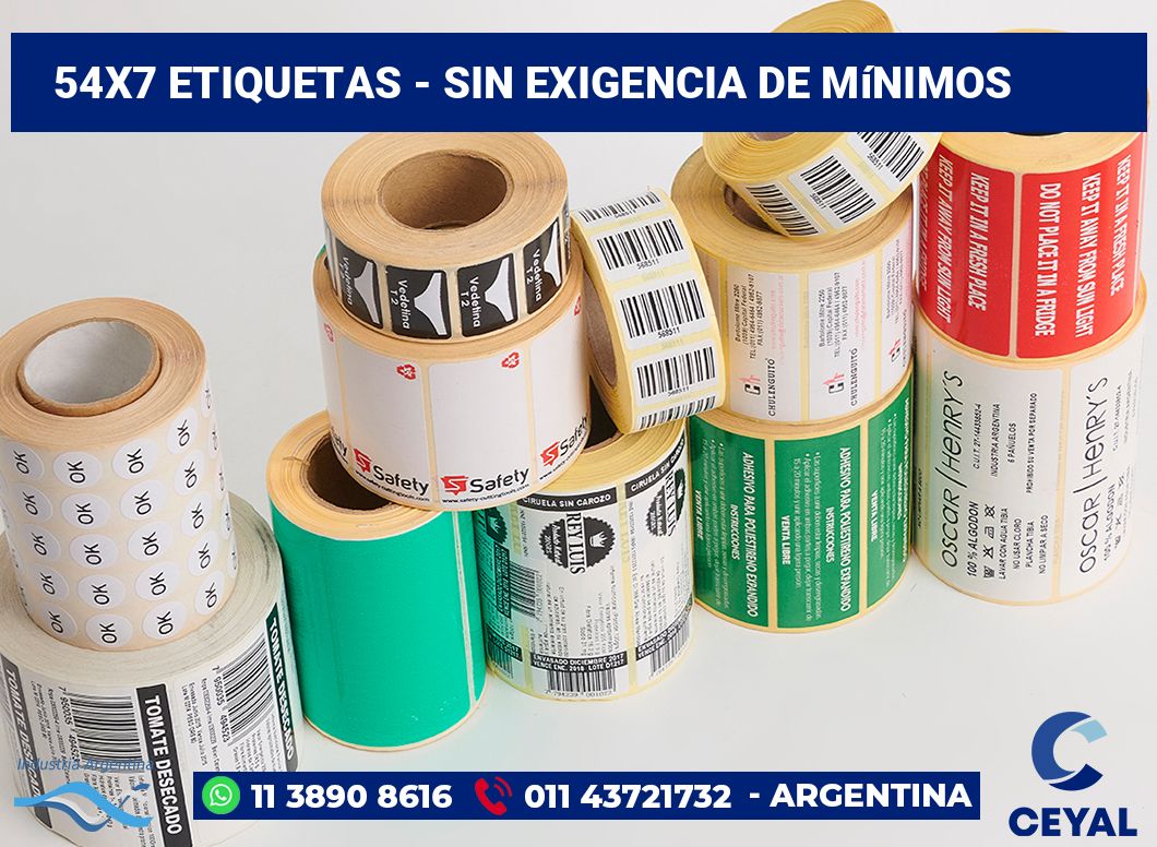 54×7 Etiquetas